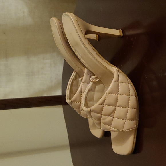 Pinky taupe slide heels Bottega Veneta inspired - Picture 2 of 5